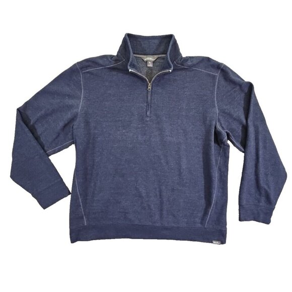 Eddie Bauer Men's XL 1/4 Zip Heathered Gray Cotton Blend Long Sleeve Old Money - Picture 1 of 16
